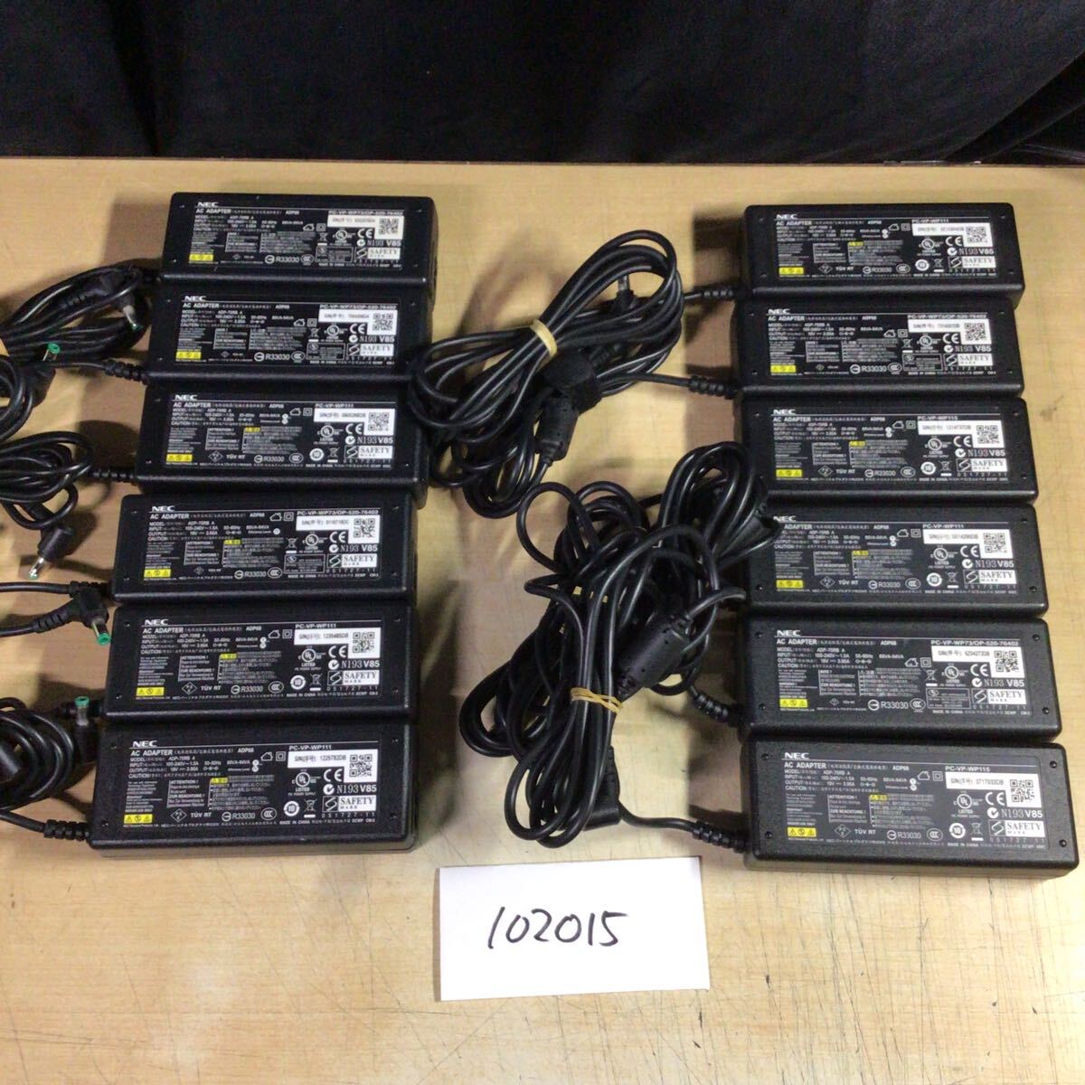 【送料無料】(102015F) 12個セット NEC AC Adapter ADP68 19V-3.95A 純正品 ACアダプター メガネケーブル付 中古品拍卖