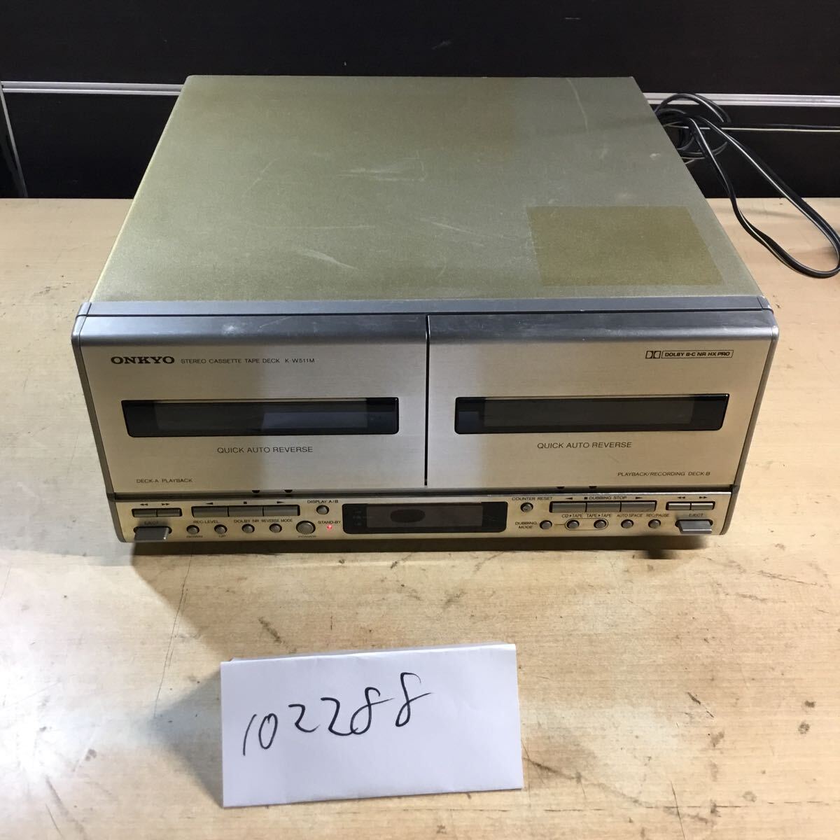 (102288F)B級中古品 ダブルカセットデッキ ONKYO K-W511M STEREO CASSETTE TAPE DECK オンキョー オーディオ機器拍卖