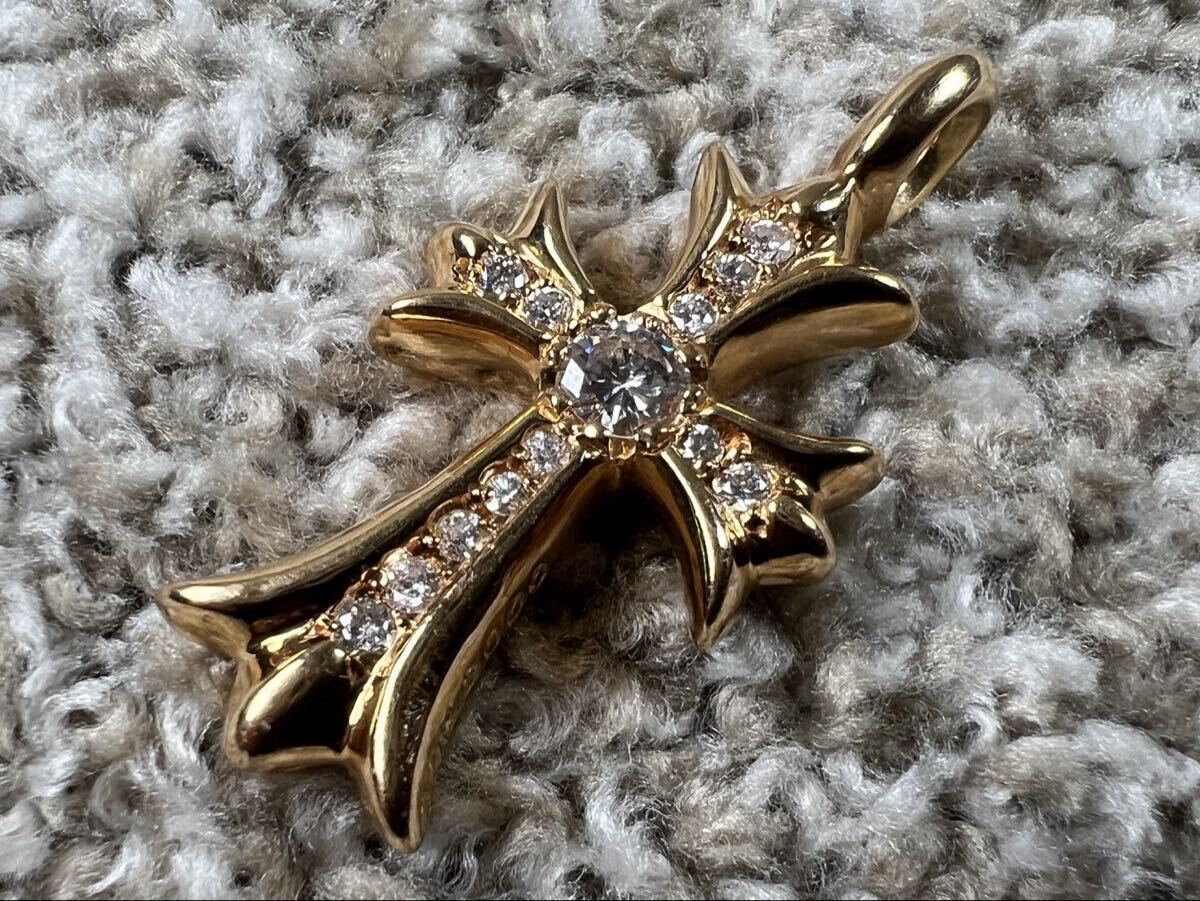 CHROME HEARTS クロムハーツ タイニーファット  CHクロスパヴェダイヤ 22k チャーム パヴェダイヤモンド拍卖