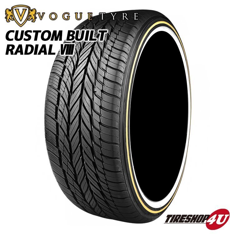 2022年製 VOGUE Custom Built Radial Ⅷ 235/55R17 235/55-17 99H SL WG ヴォーグ CBRⅧ ホワイトリボン&イエローリボン 残り3本拍卖
