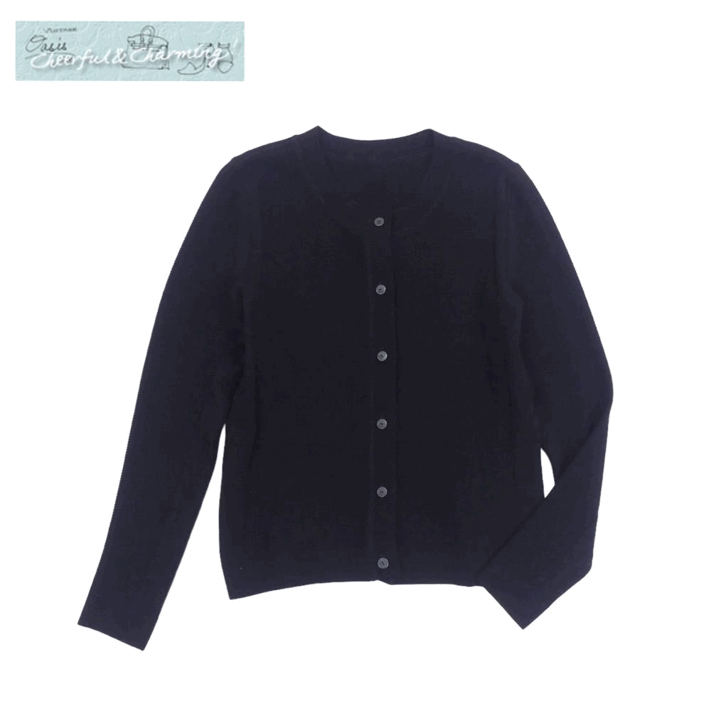 FOXEY カーディガン クリスピー 40 ブラック レーヨンBLEND ロゴ入ボタン '21年商品 40843拍卖