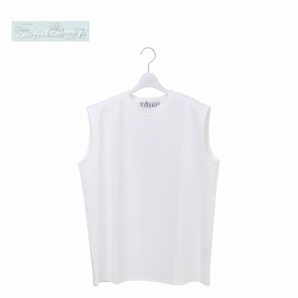 未使用 THIRD MAGAZINE サードマガジン スリーブレスTシャツ 9(F) ホワイト コットン STORY10月号掲載拍卖