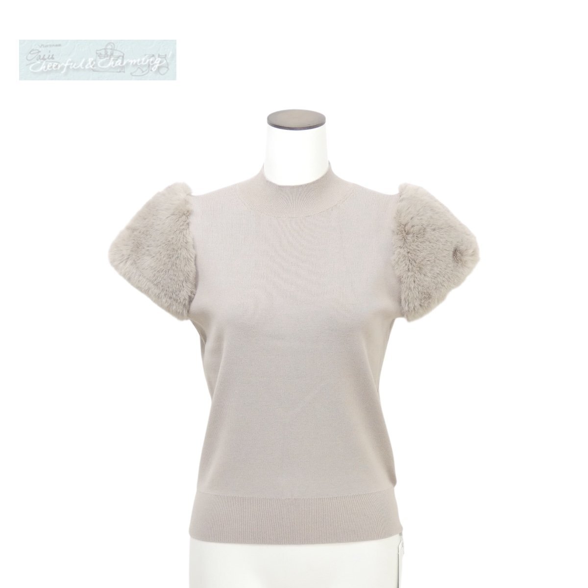 未使用 CELFORD セルフォード シルクブレンドショートファースリーブニット 38 モカ レーヨンBLEND '24年商品 244028拍卖