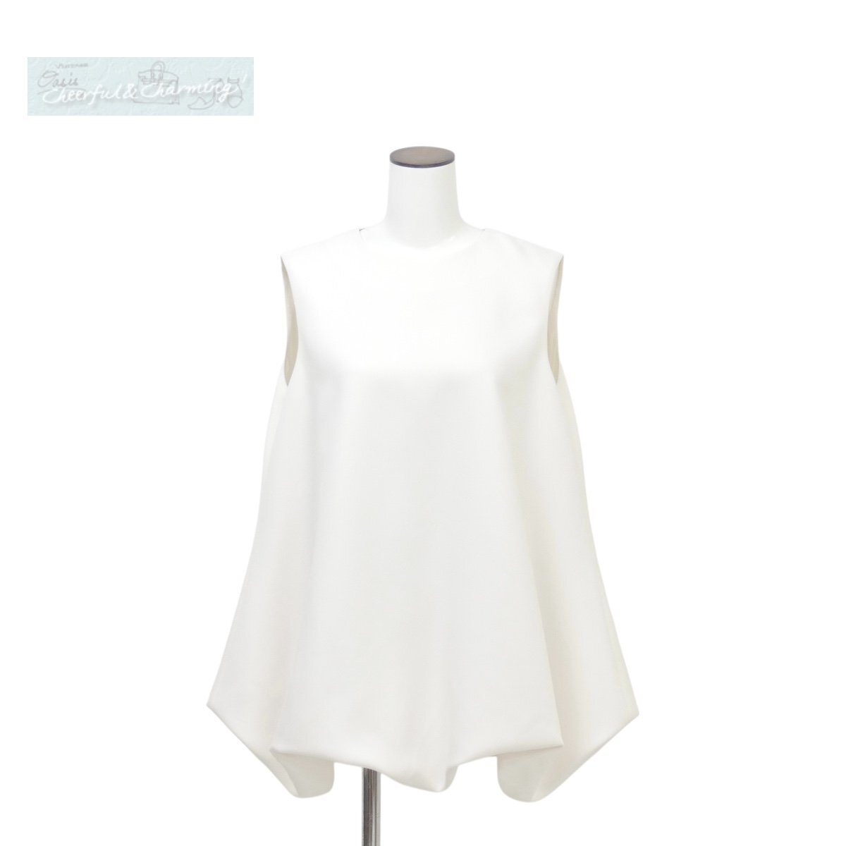 AVENIRETOILE バルーンシルエットノースリーブブラウス 38 ホワイト パールボタン ポリエステル '25年商品拍卖