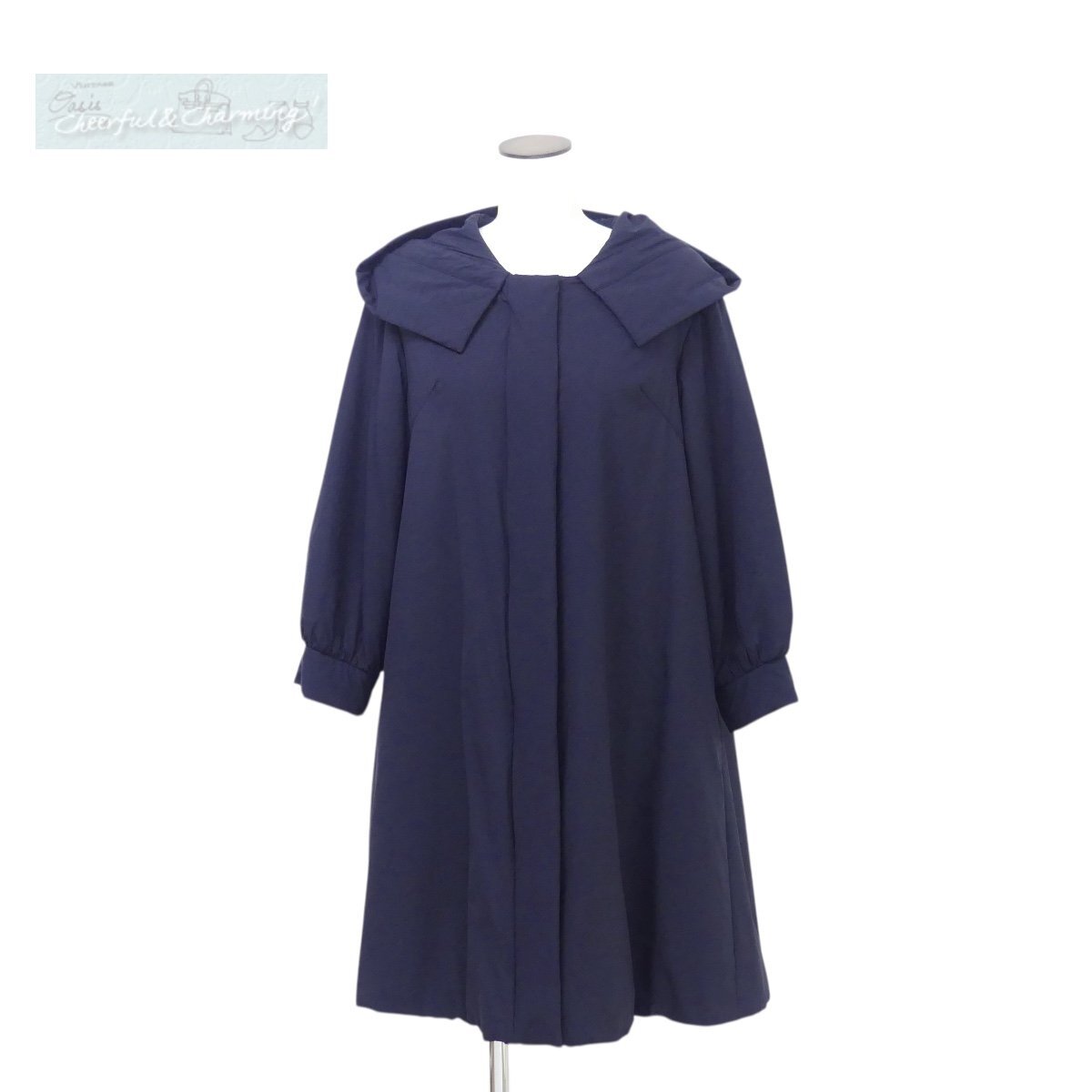 Rene フード付き中綿コート 34 ネイビー 2WAYストレッチ#Aライン#甘党さん好みのシルエット '19年商品 6948160拍卖