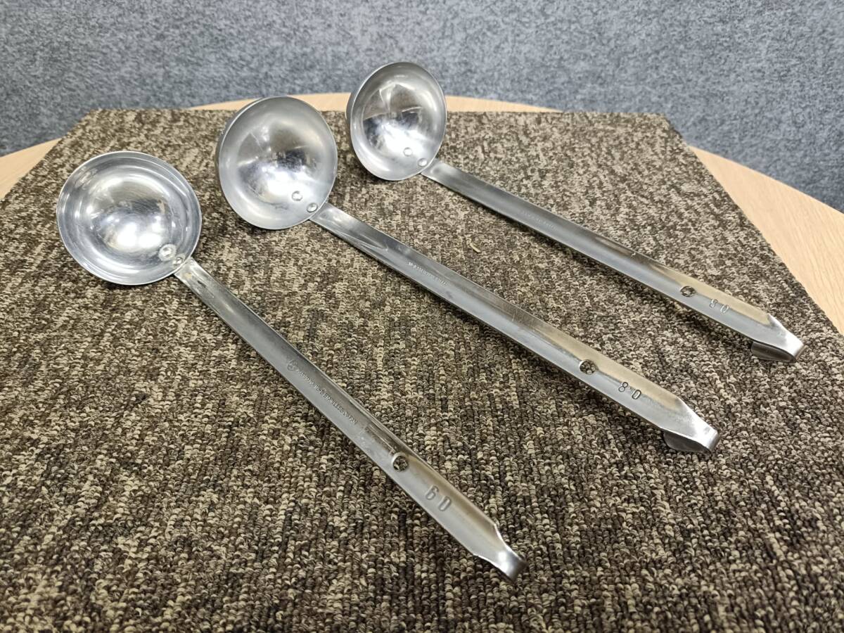 18-8 ステンレス製 レードル お玉 60㏄ 80cc 80cc 三本セット拍卖