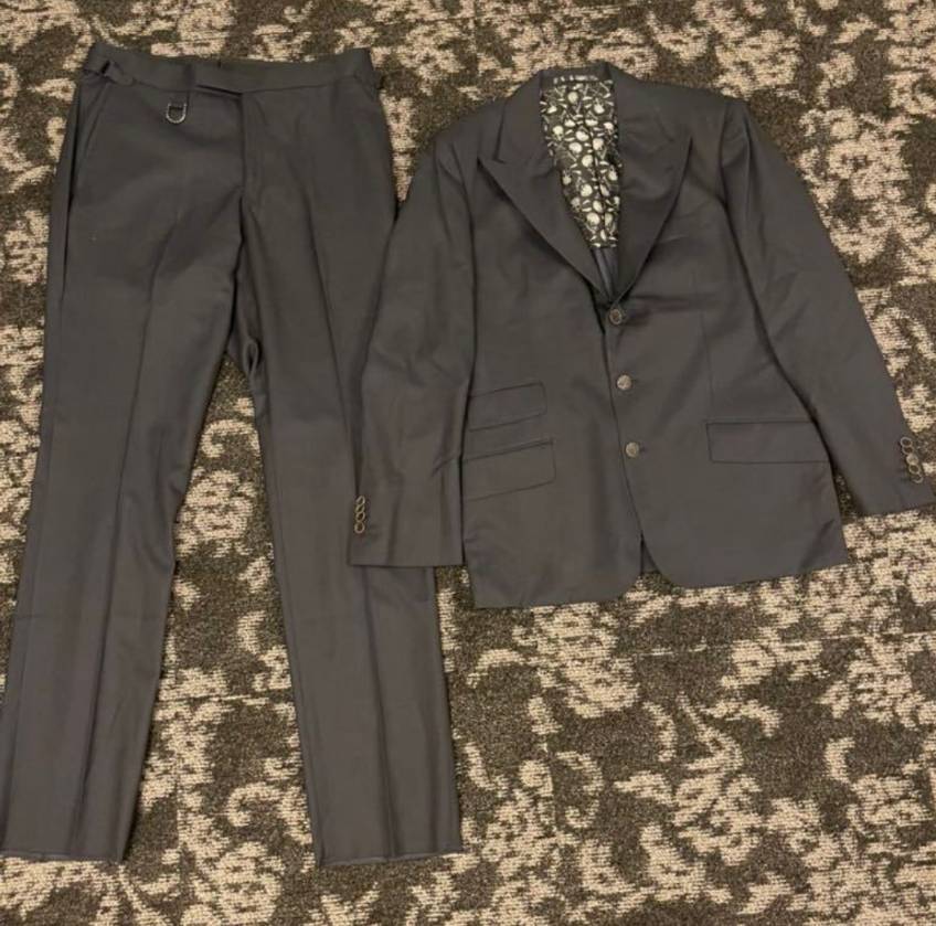 ★【未使用】Roen ロエン セットアップ スーツ Black スカル タグ付き 上下セット メンズ サイズ52拍卖