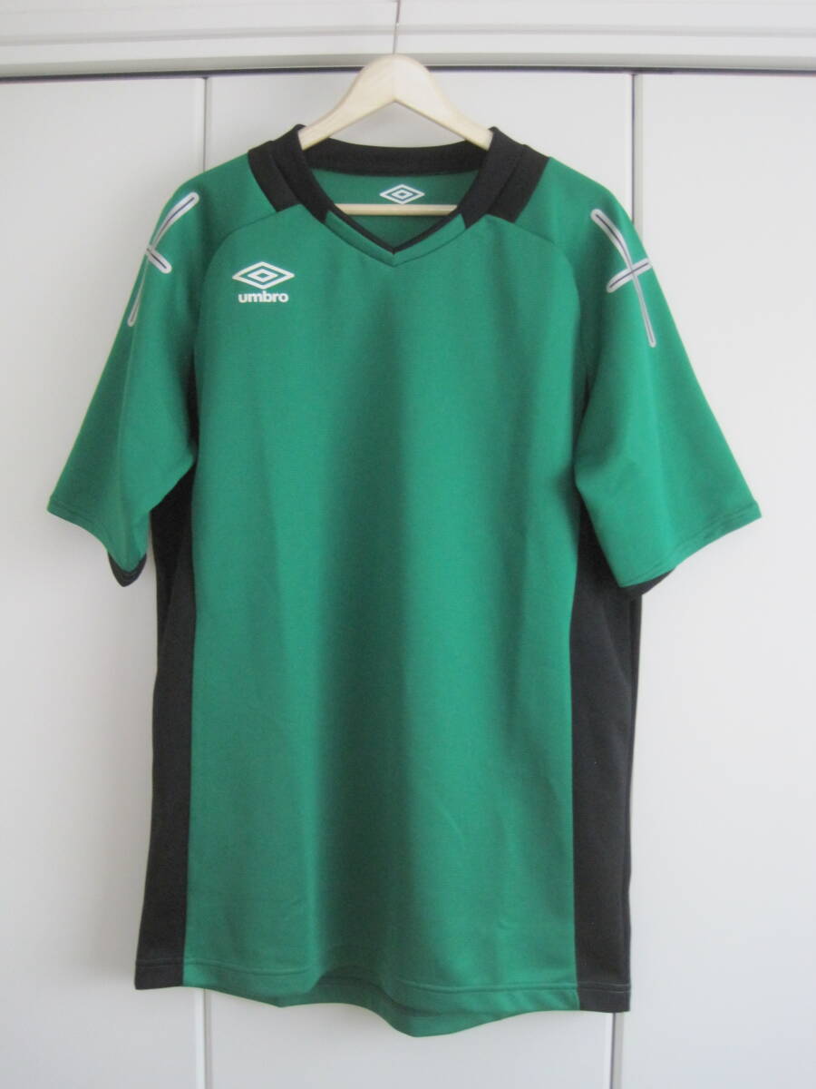 美品 日本製 umbro アンブロ 立体裁断Tシャツ XAサイズ 身長190cm グリーン拍卖