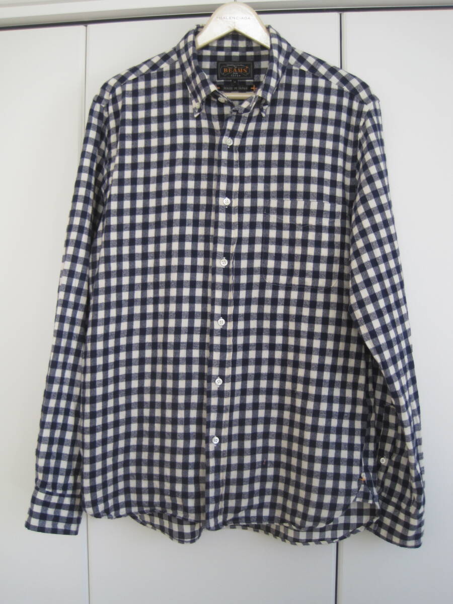 日本製 BEAMS PLUS BEAMS+ ビームスプラス チェック柄 フランネル シャツ M拍卖
