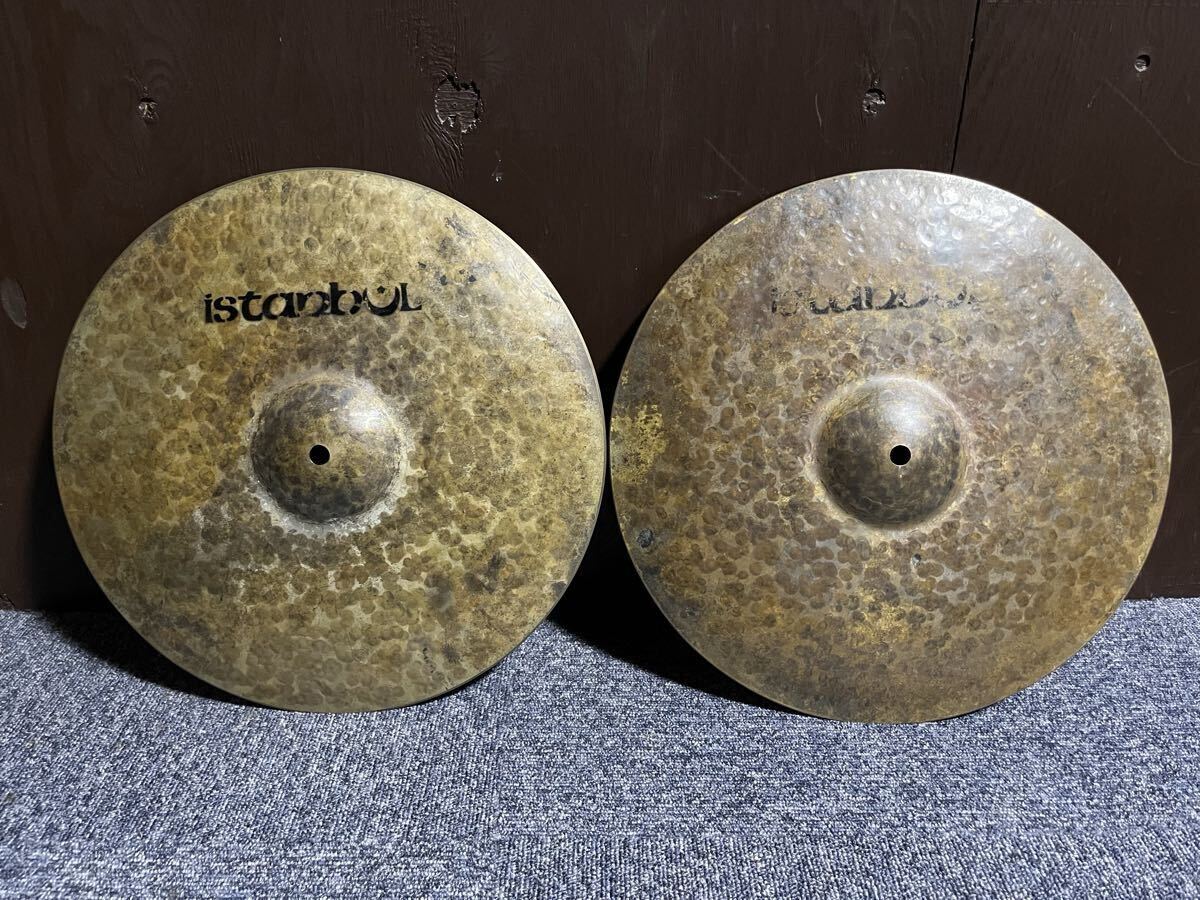 分社前 イスタンブール タークハイハット 14インチ 上下ペア ビンテージ ステンシル AGOP MEHMET ISTANBUL HIHAT拍卖