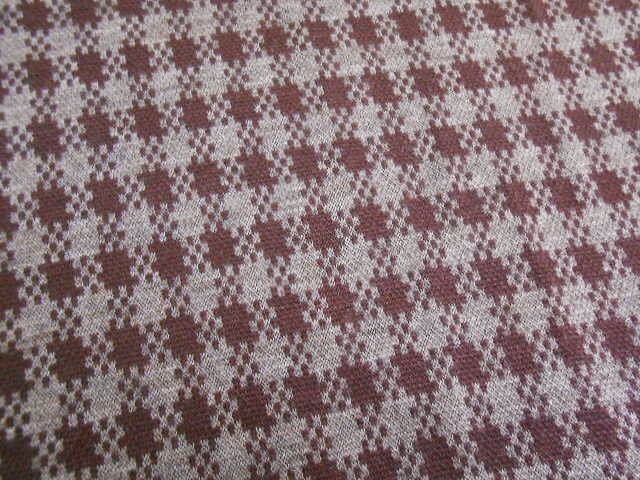 特価☆ウール混格子柄ジャガードニット生地・エンジ2M☆No23拍卖