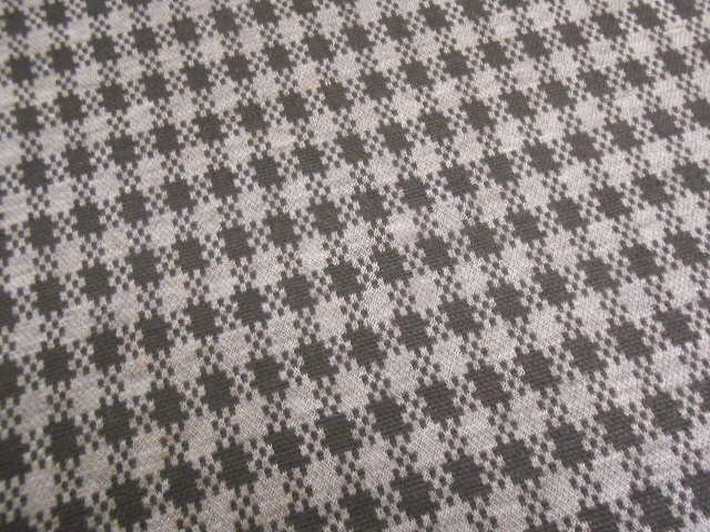 特価☆ウール混格子柄ジャガードニット生地・こげ茶2M☆No25拍卖