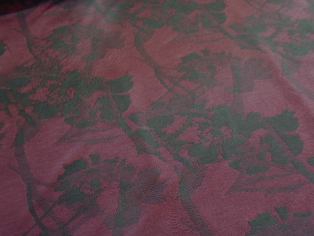 特価☆Wフェイスジャガードニット生地・エンジ系2M☆No76拍卖