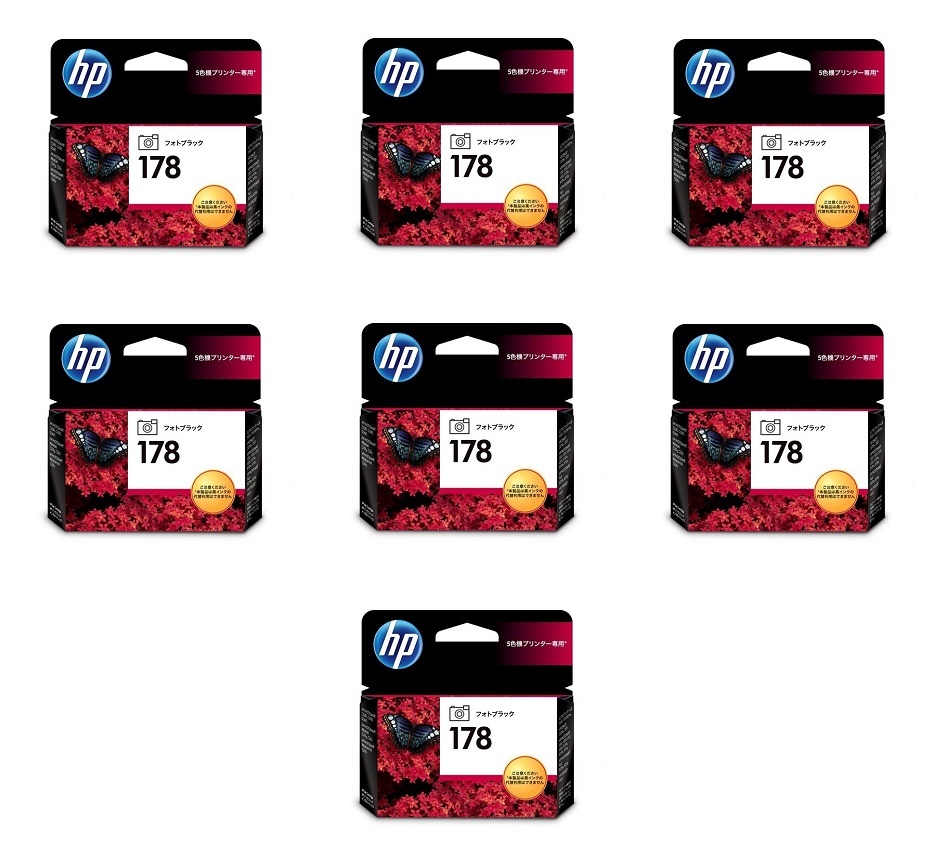 【送料無料】 HP178 CB317HJ 純正品 インクカートリッジ フォトブラック Hewlett Packard NOV2018 2018年11月 期限切れ品 7個セット拍卖