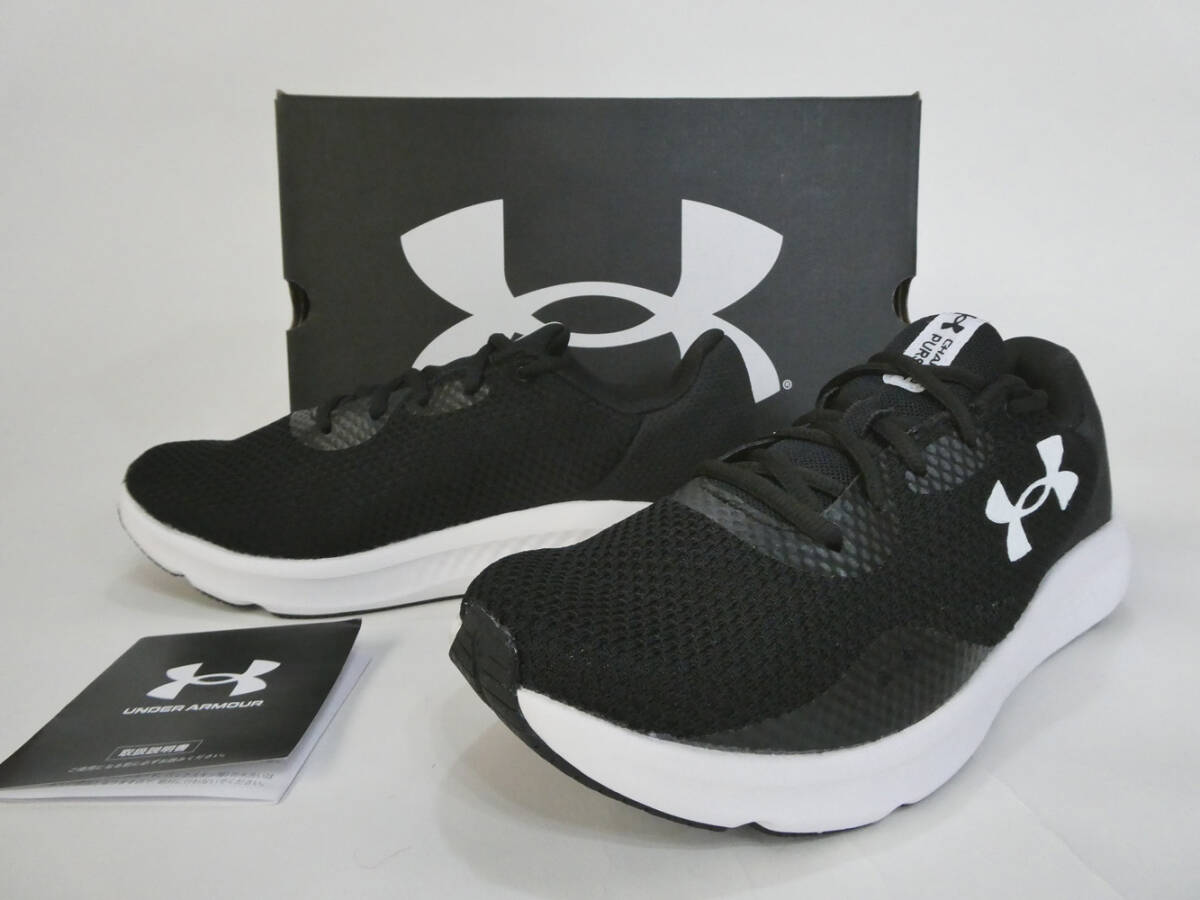 アンダーアーマー 新品! UAチャージド パスート3 26cm4E 黒x白 ランニング軽量スニーカー 送料無料UNDER ARMOUR拍卖