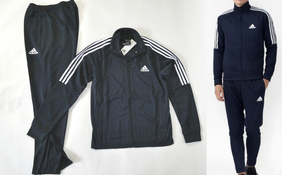 adidas アディダス 新品!トラックスーツ ジャージ上下 L紺 送料無料 AEROREADY拍卖