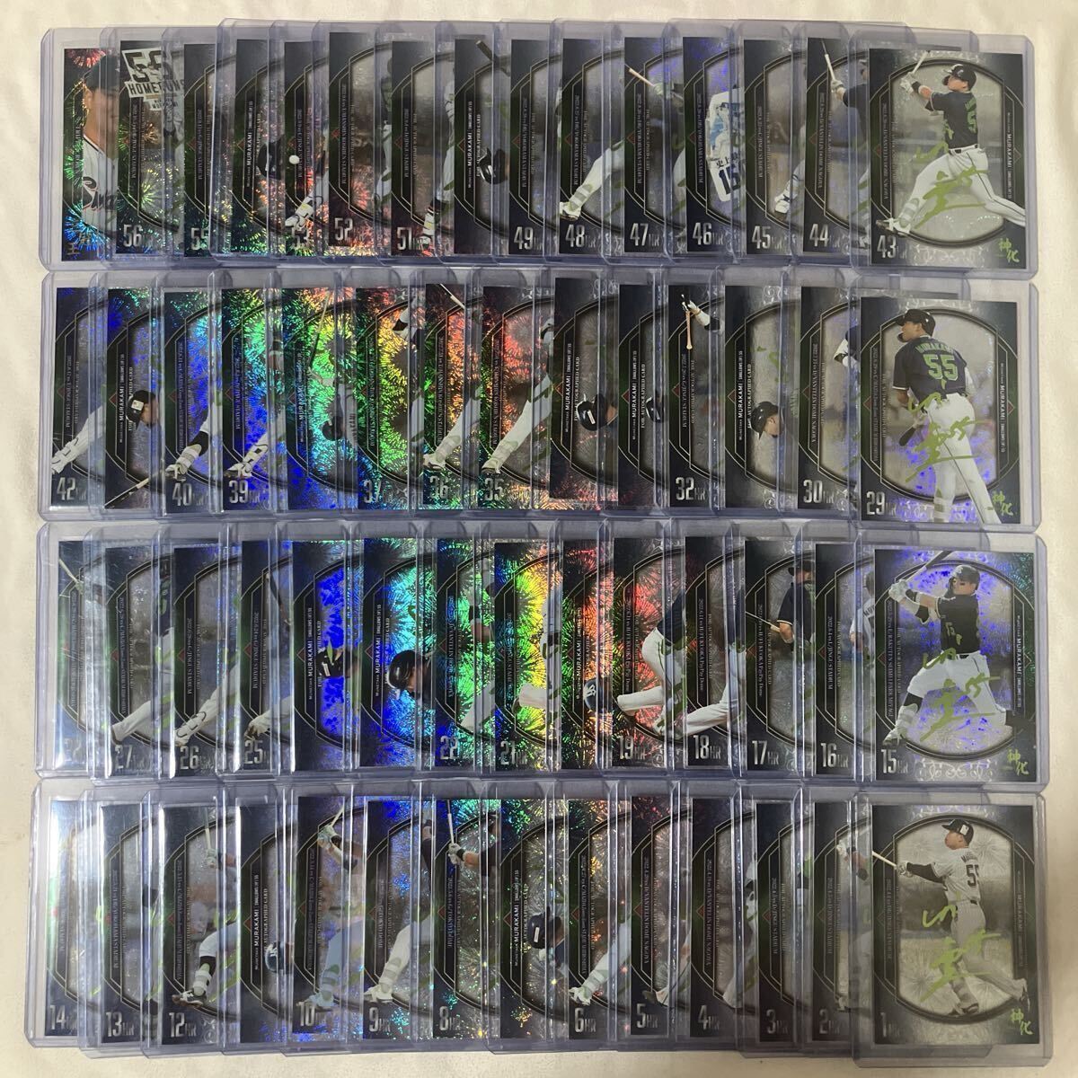 BBM 2023 村上宗隆 神化 SHIN-KA 箔サインカード 1号〜56号 + 三冠王 計57枚セット フルコンプ 東京ヤクルトスワローズ トレカ拍卖