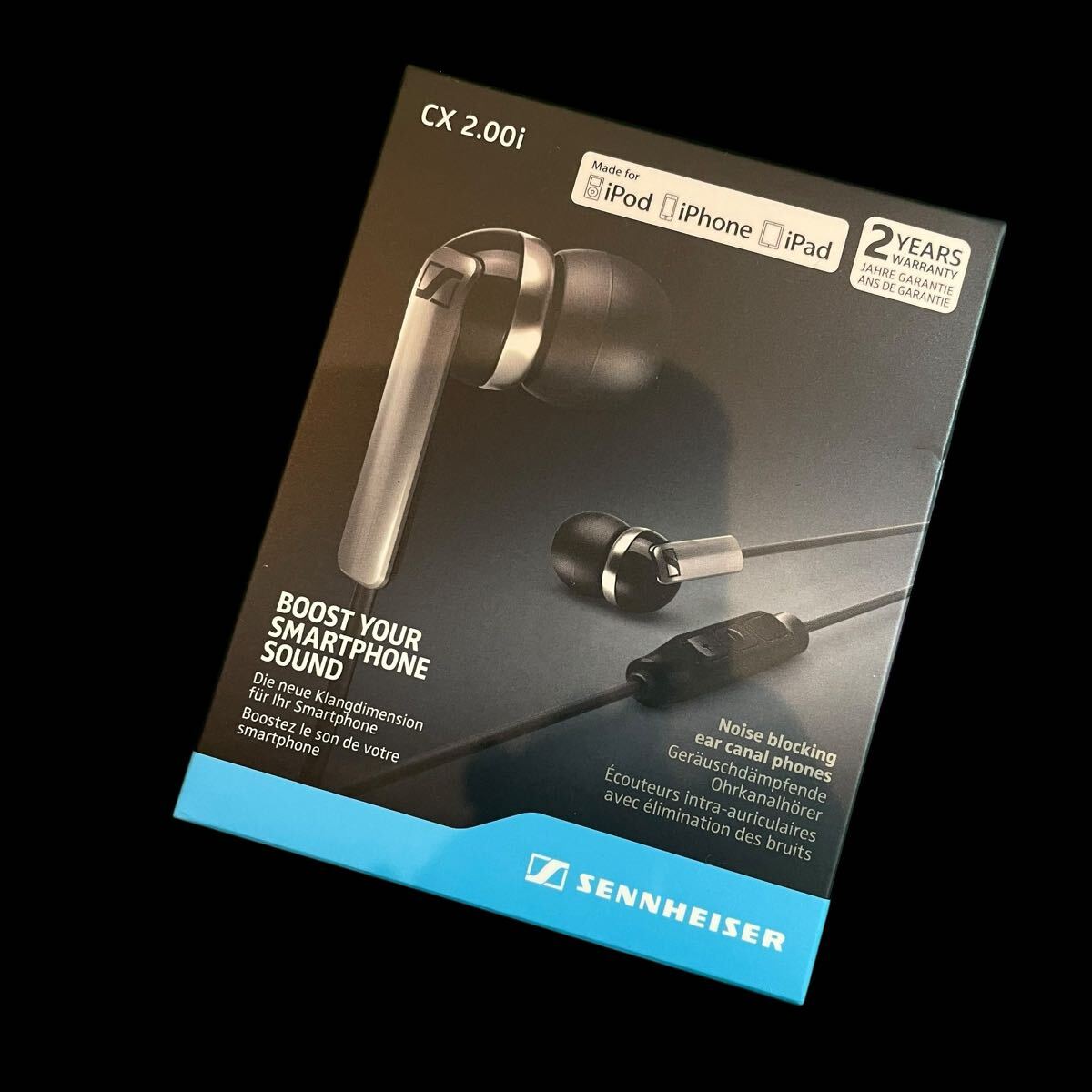 ゼンハイザー カナル型イヤホン Apple iOS用リモコンマイク付 ブラック CX 2.00 i Black SENNHEISER 2拍卖