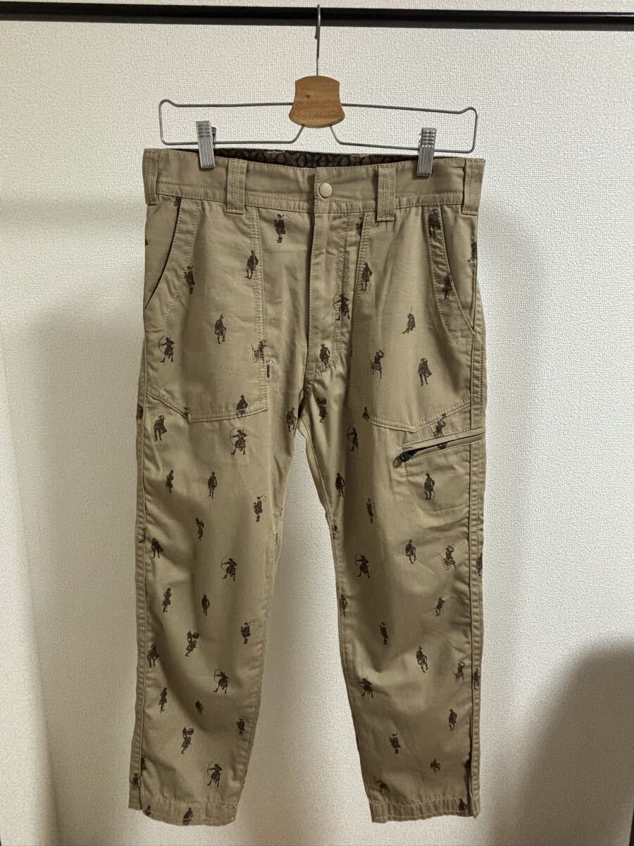 【送料無料】ホワイトマウンテニアリング日本製サムライプリントパンツ サイズ0拍卖