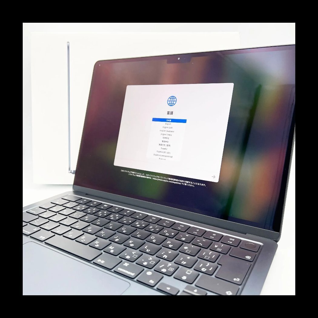 【中古・美品】MacBook Air Liquid Retina 13.6インチ Apple M3チップ MRXV3J/A ミッドナイト 本体 マックブックエアー拍卖