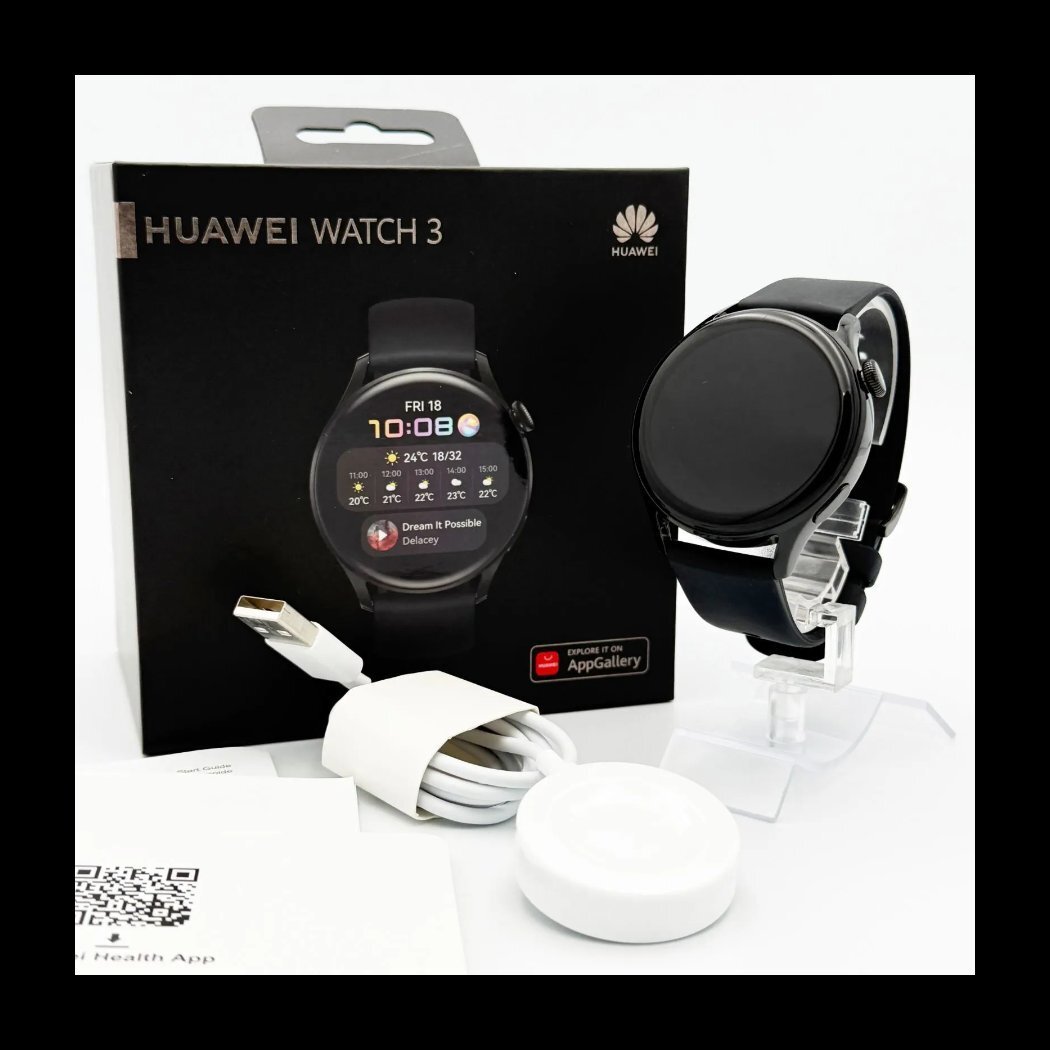 【中古】HUAWEI ファーウェイ HUAWEI WATCH 3 スポーツモデル GLL-AL04 ブラック スマートウォッチ拍卖
