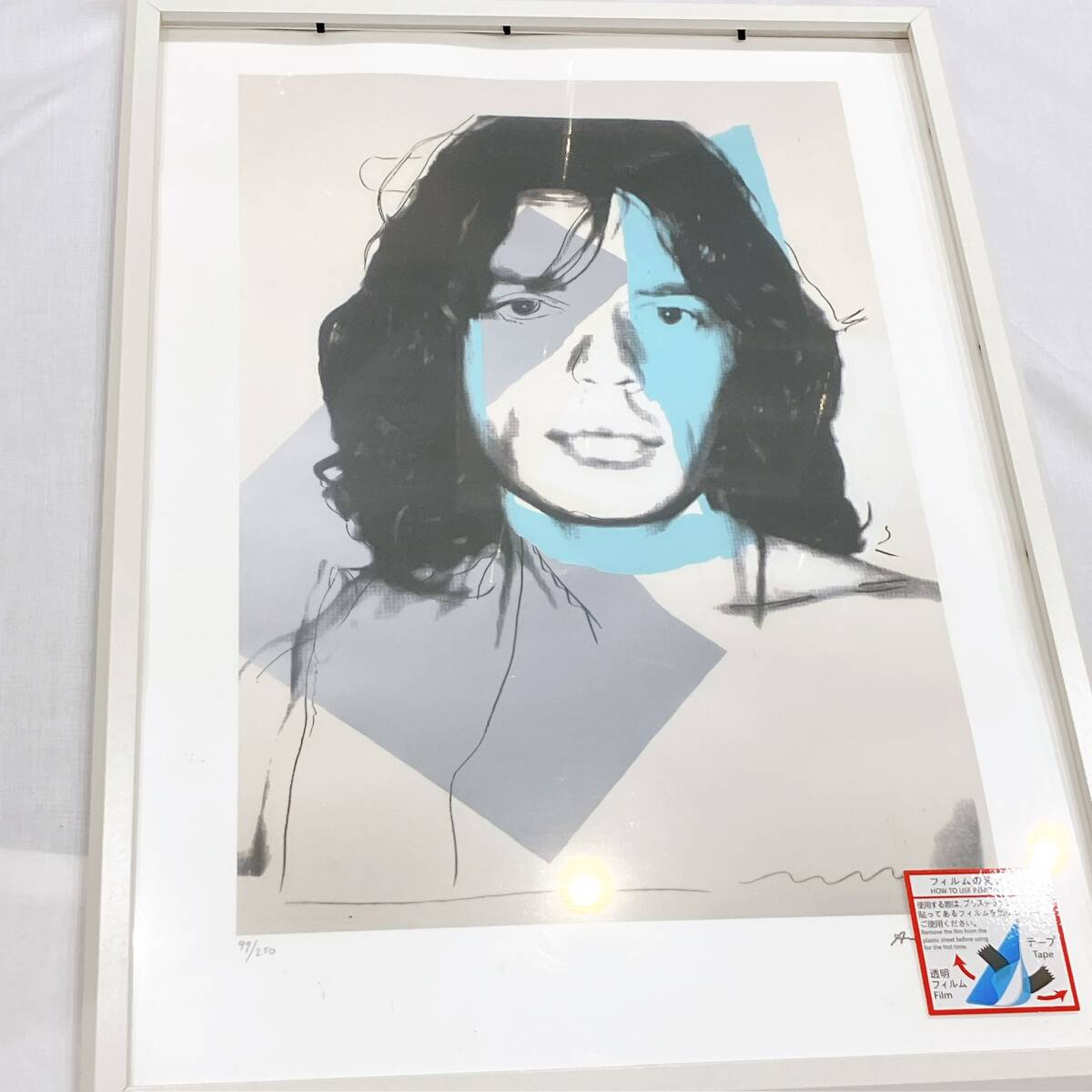 ZA191◯ アンディ・ウォーホル 「ミック・ジャガー」Andy Warhol 「Mick Jagger」1975 250/99 リトグラフ 版画拍卖
