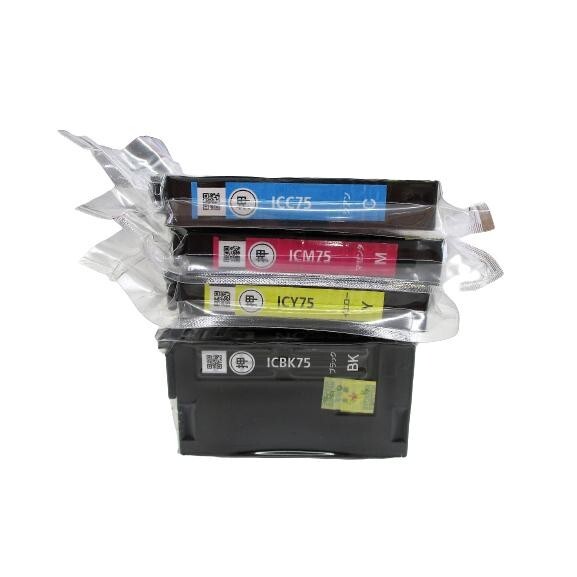 EPSON 純正インク IC4CL75 4色セット (目印:ふで)PX-M740F PX-M740FC6 PX-M740FC7 PX-M740FC8 対応 純正外紙箱なし アウトレット拍卖