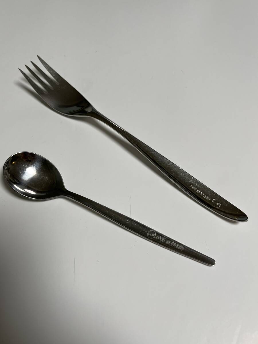 希少 旧ロゴ フィンエアー カトラリー フォーク hopeakeskusoy 製 スプーン、ハックマン製  USED1964〜1974代 FINLAND拍卖