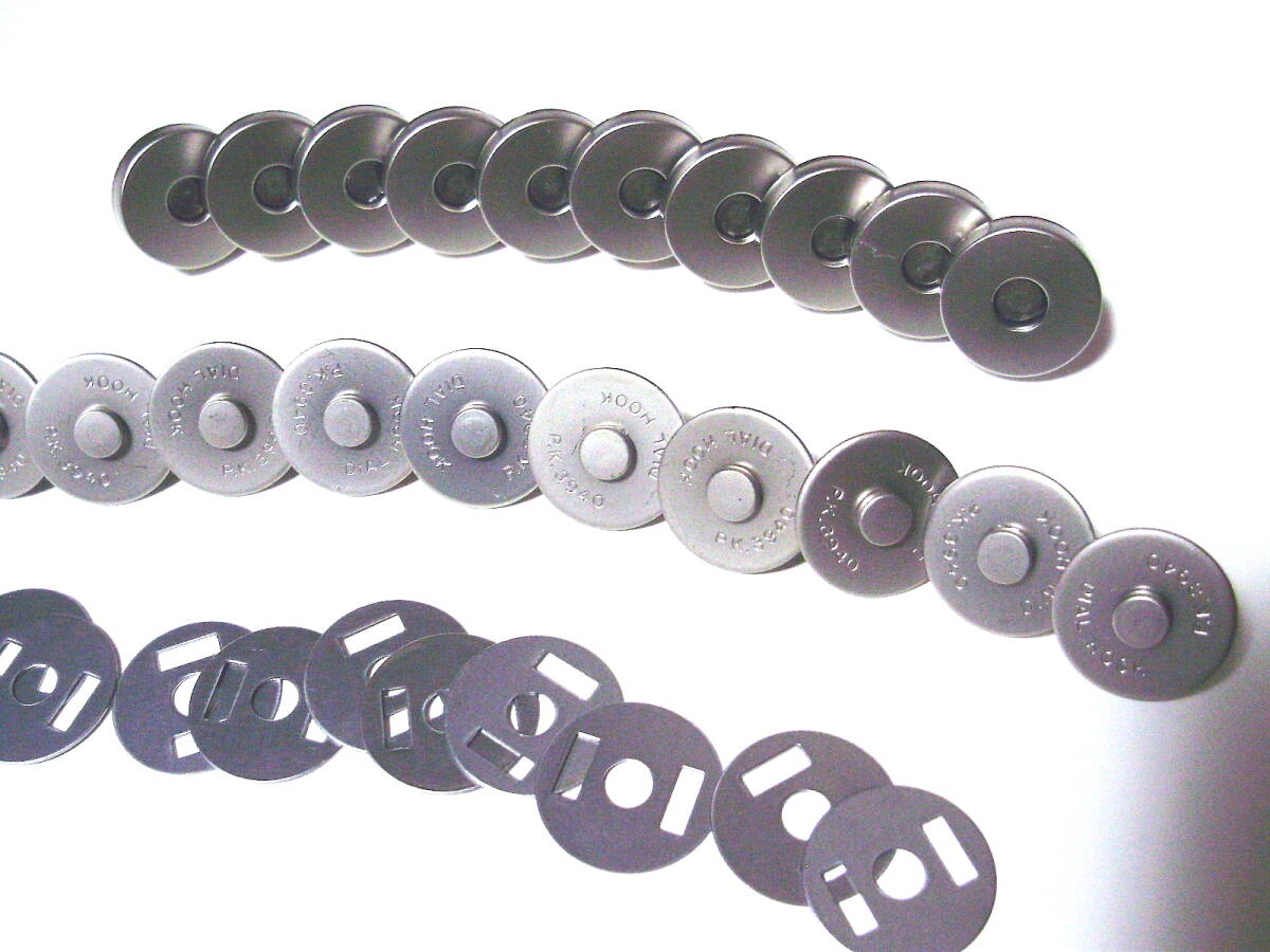 マグネットホック差し込み式★18mm★マットニッケル色★10セット拍卖