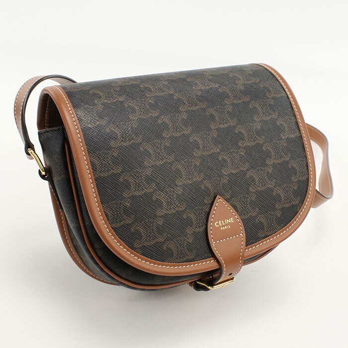 中古 CELINE セリーヌ ショルダーバッグ 19150 2BZJ 04LU ミディアム フォルコ バッグ トリオンフキャンバス拍卖