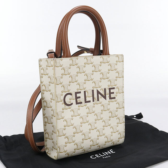 中古良品 CELINE セリーヌ ハンドバッグ 19437 2BZK ミニ バーティカル カバ 2WAY トリオンフキャンバス レデ拍卖