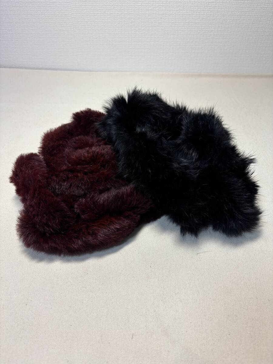 ラビット ファー 2本まとめて マフラー リアルファー 高級 毛皮 ティペット 本物 エレガント 高価拍卖