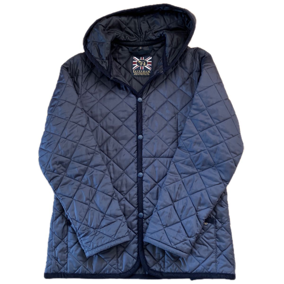 ラベンハム LAVENHAM ブランドン レディース42 ネイビー キルティングジャケット 英国製 まだまだ着れます!拍卖