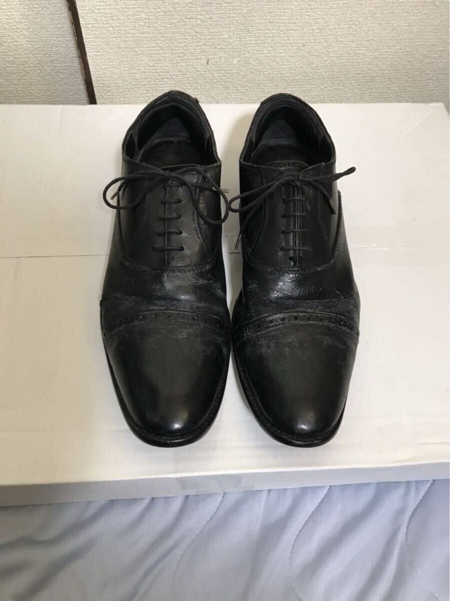 【即決早い者勝ち】 LOUNGE LIZARD ラウンジリザード LEATHER SHOES レザーシューズ 短靴 くつ BLACK ブラック 黒色拍卖