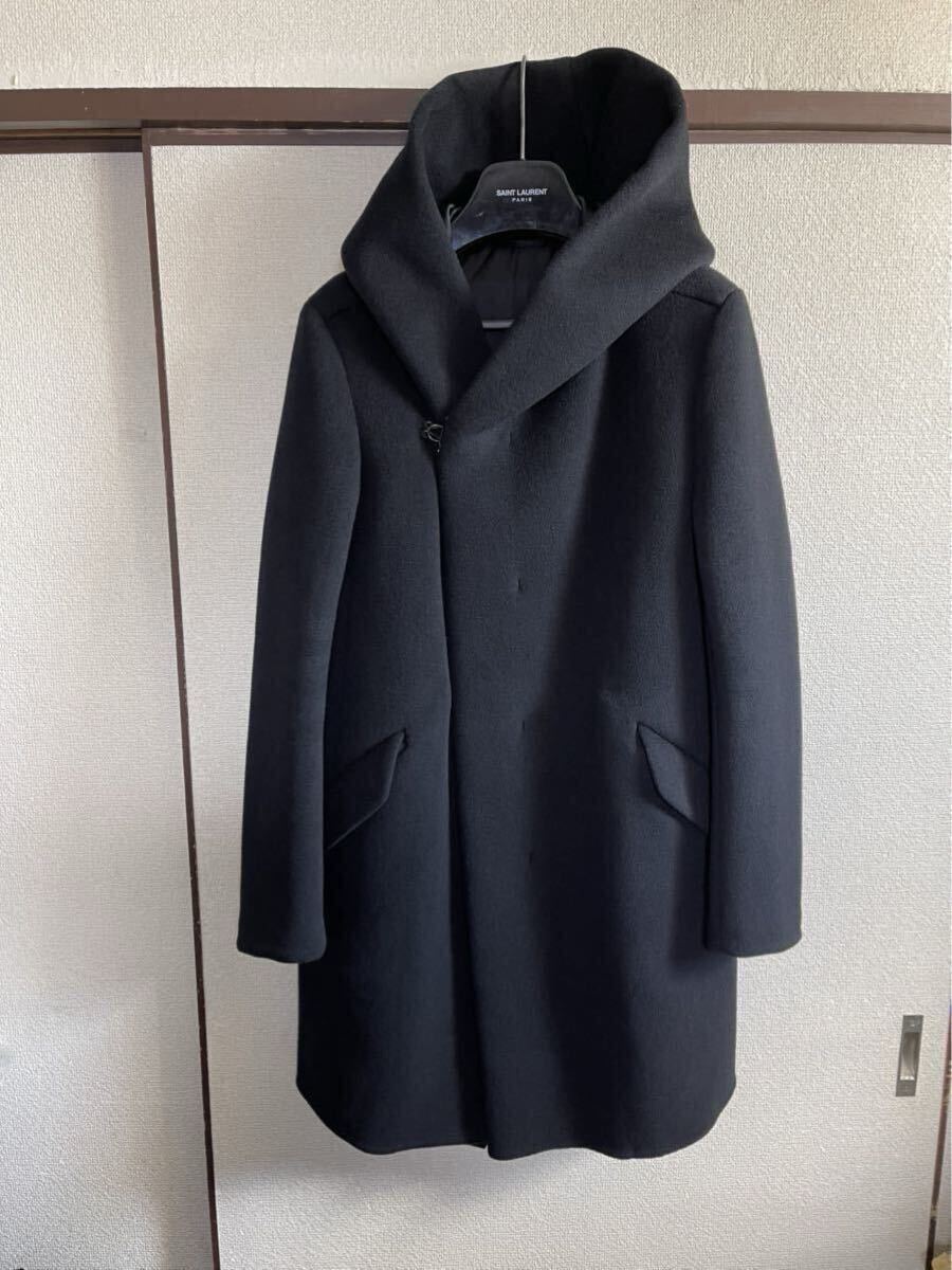 【良品】【タグ付き】 KAZUYUKI KUMAGAI ATTACHMENT カズユキクマガイ アタッチメント カシミア混ダブルフェイスビーバーフーデッドコート拍卖