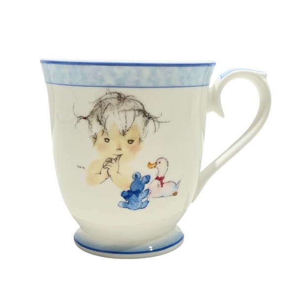 ナルミ ボーンチャイナ いわさきちひろ アヒルとクマとあかちゃん マグカップ 50675-2635 ブランド小物 食器 レディース 美品☆0202拍卖