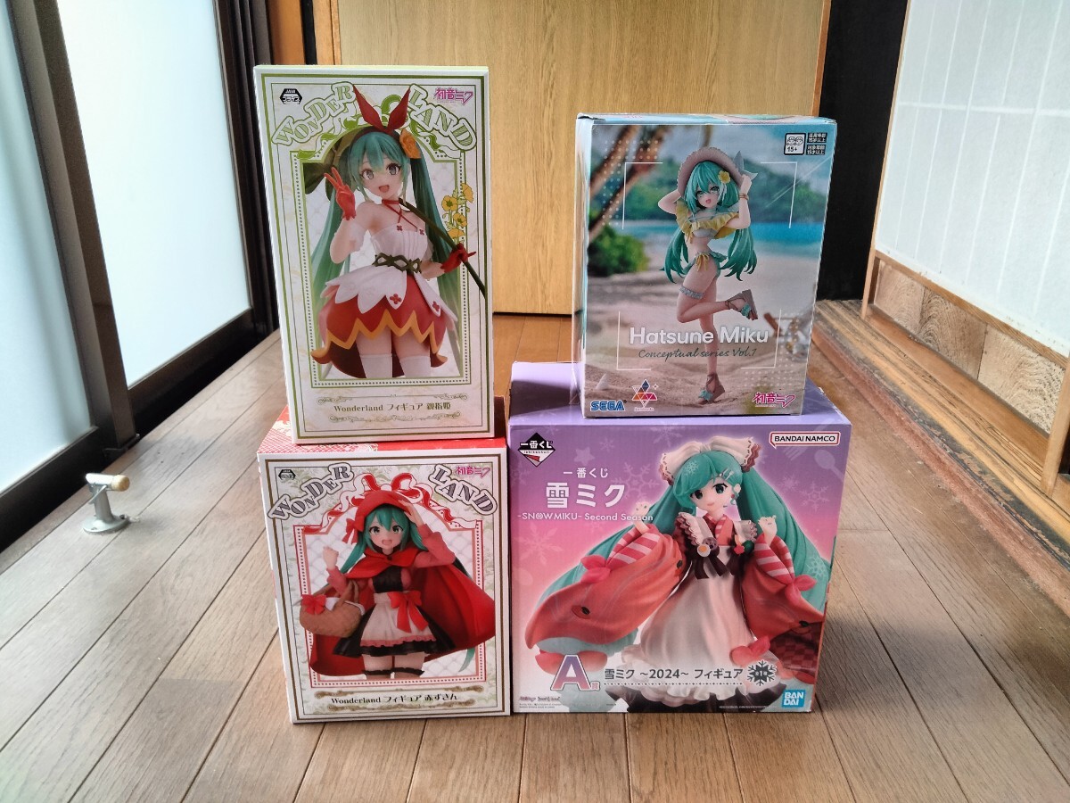 初音ミク フィギュア セット 赤ずきん 親指姫 一番くじ 雪ミク A賞 luminasta conceptual series まとめ売り拍卖