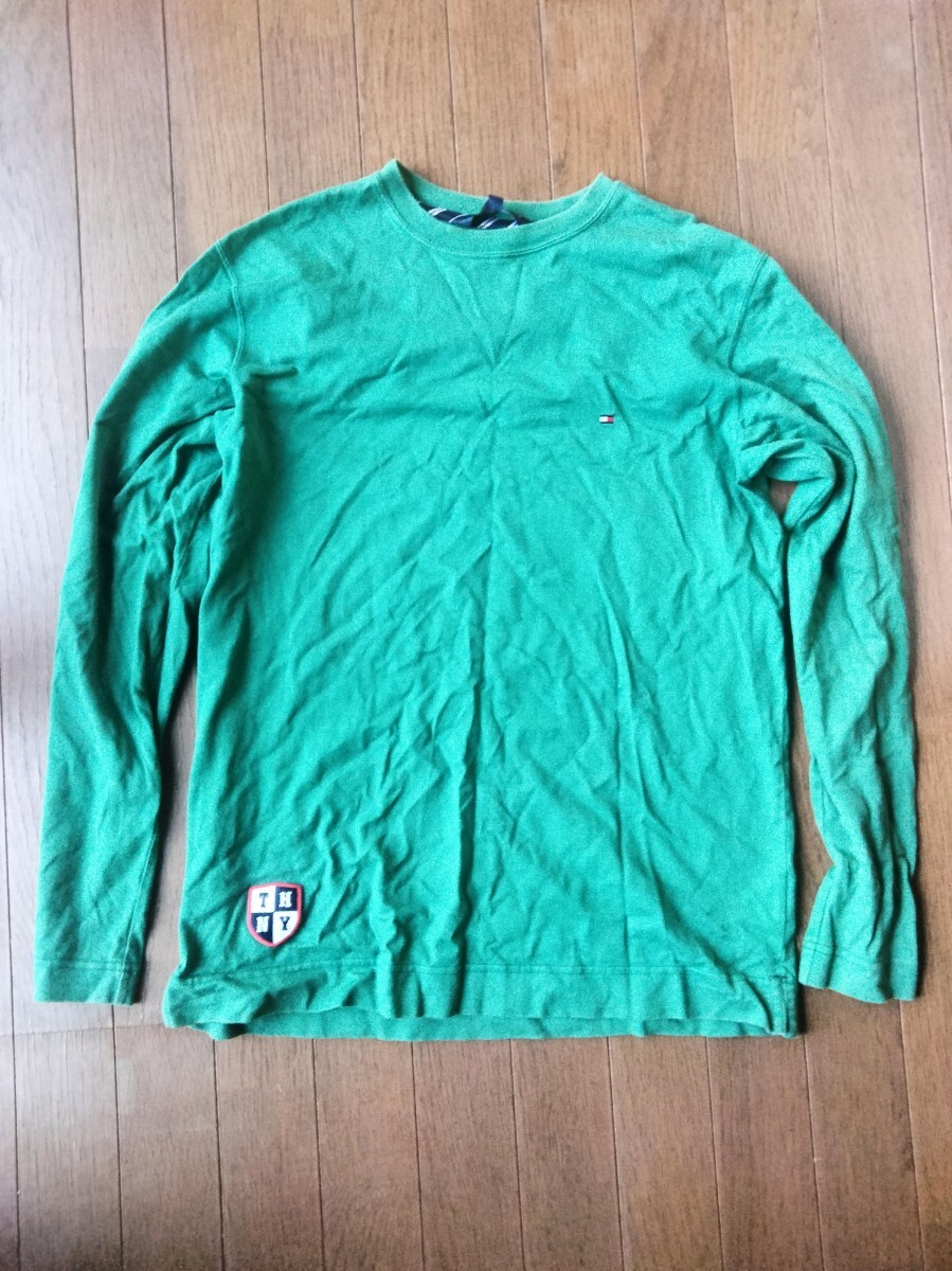 トミーヒルフィガー tommy hildiger カットソー ロンT Tシャツ 長袖 ロゴ ワッペン拍卖