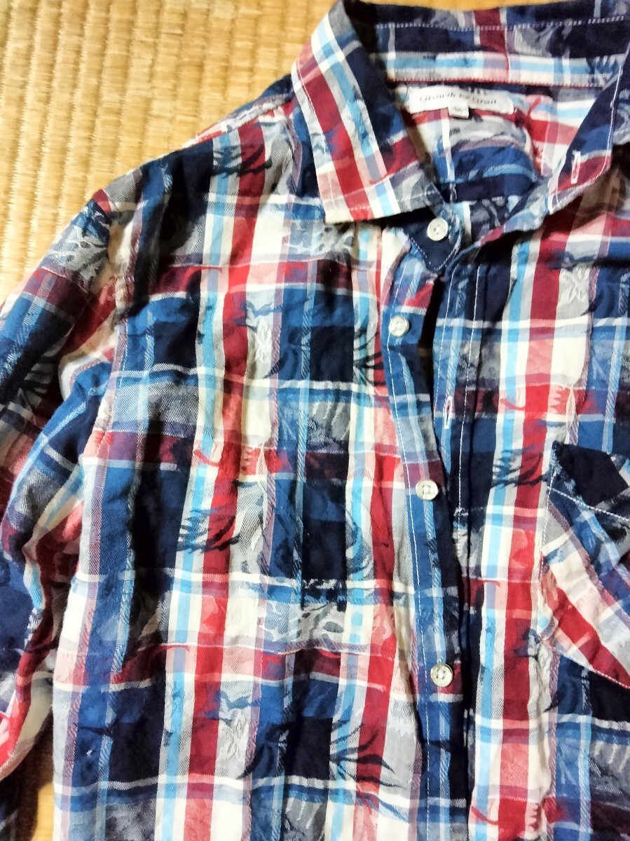 growth by grail シャツ 長袖 トリコロール マルチカラー 総柄拍卖