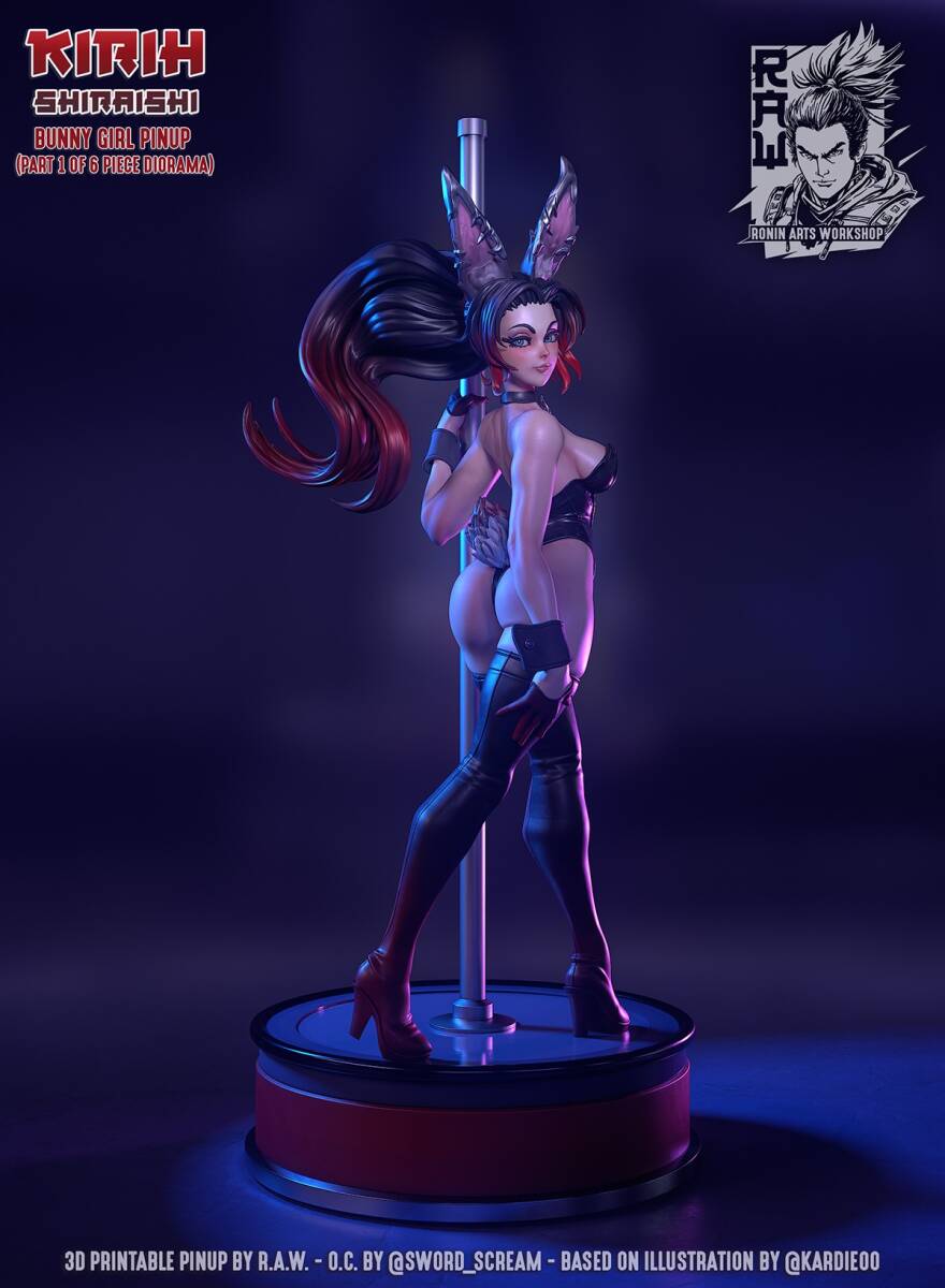 Ronin Arts Workshop | PinUp Bunny Girl Kirih Bunny Suit 75mm | 3Dプリント フィギュア 正規品 拍卖