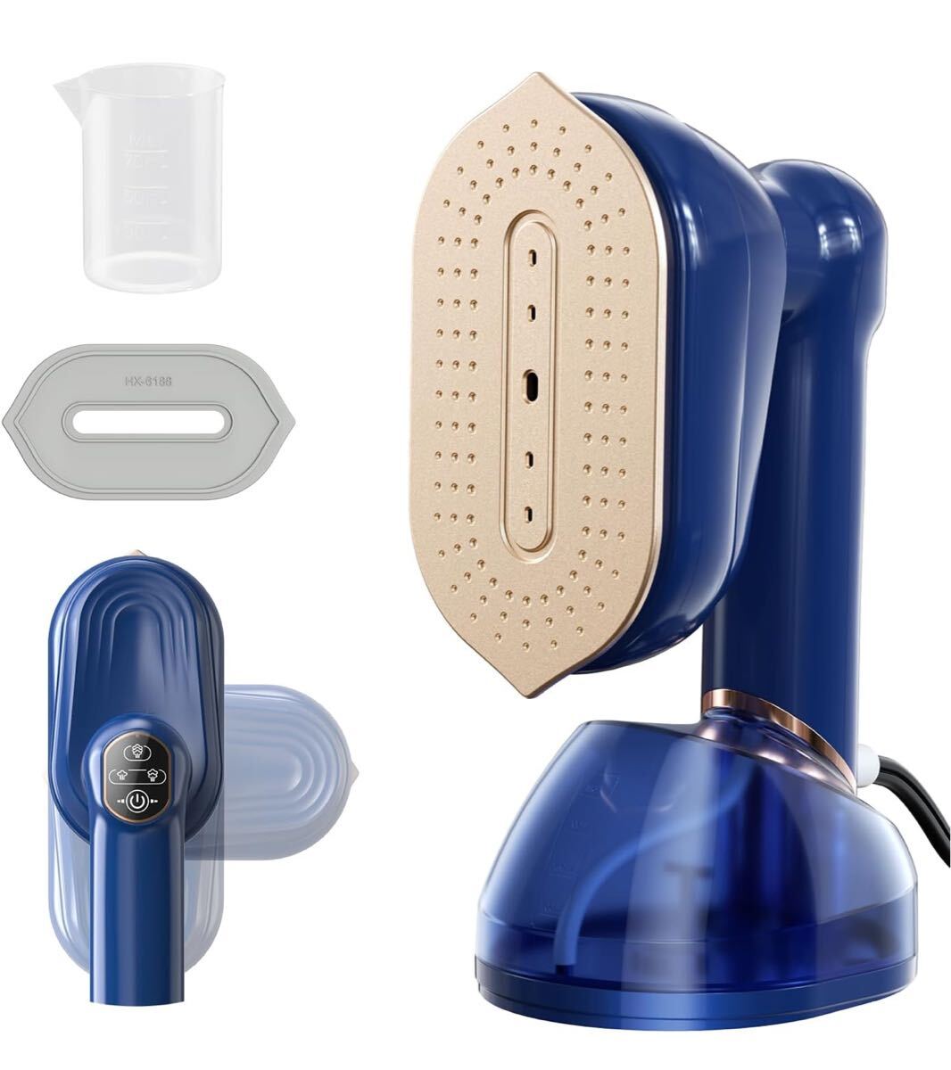 スチームアイロン【新設計・自立式デザイン・180°回転ハンドル】衣類スチーマー ハンガーにかけたまま シワ伸ばし 20秒スピード立ち上 拍卖