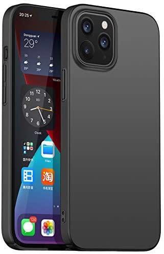 iPhone 12 Promax用 ケース 6.7インチ 対応 薄型 PC 指紋防止 擦り傷防止 耐衝撃 アイフォン 12Promax用カバー(ブラック)拍卖