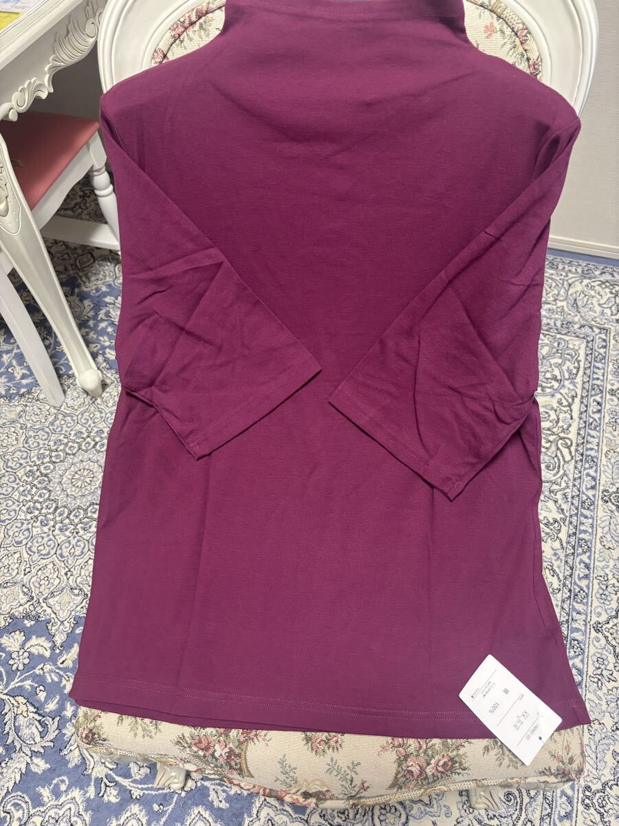 新品未使用タグ付き 大きい ハイネック 半袖 Tシャツ 4Lサイズ 綿100% カットソー トップス 即決あり拍卖