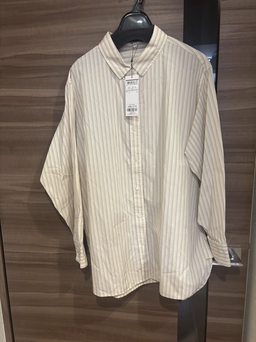 新品 23区 46サイズ 上品上質 シャツ ブラウス 大きい 長袖 ストライプ 即決あり拍卖