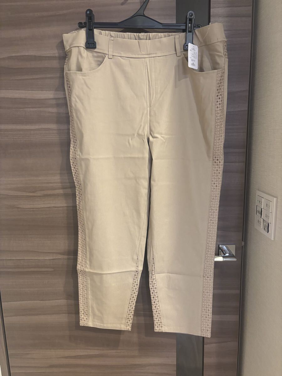 新品未使用 ベージュ 4Lサイズ カジュアルパンツ 総ゴムらくらく 大きい レディース 即決あり拍卖