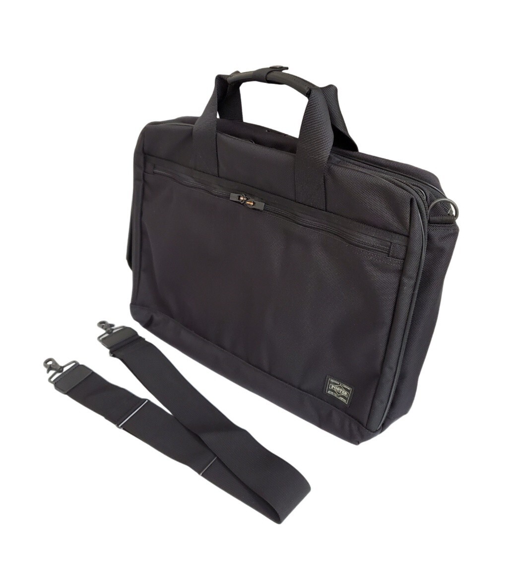 使用少なめ 美品 PORTER/ポーター 吉田カバン PORTER STAGE ステージ 3WAY BRIEFCASE ブリーフケース ブラック/黒 ビジネス 鞄 通勤通学拍卖