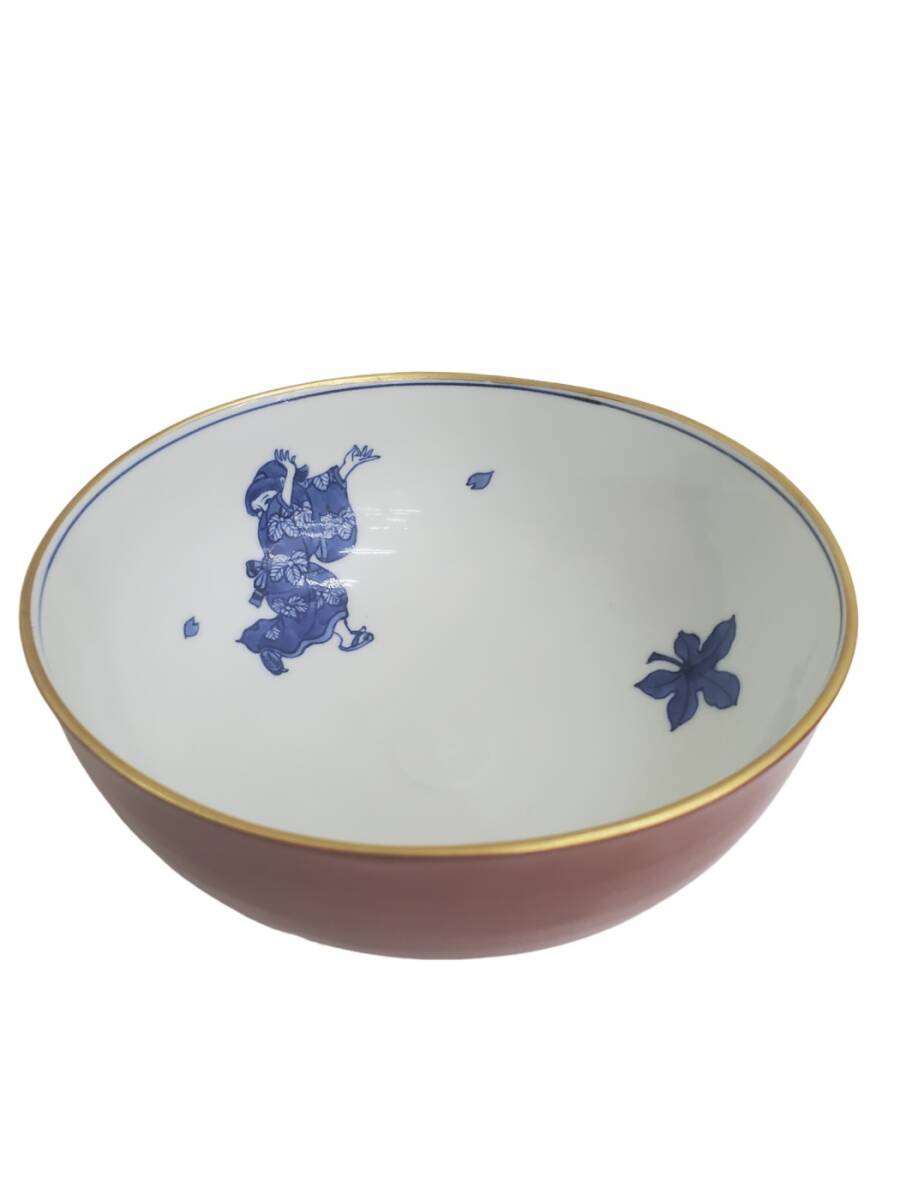 賀善 在銘 中鉢 鉢 染付 陶磁器 赤 検) 清水焼 京焼 金彩 当時物拍卖