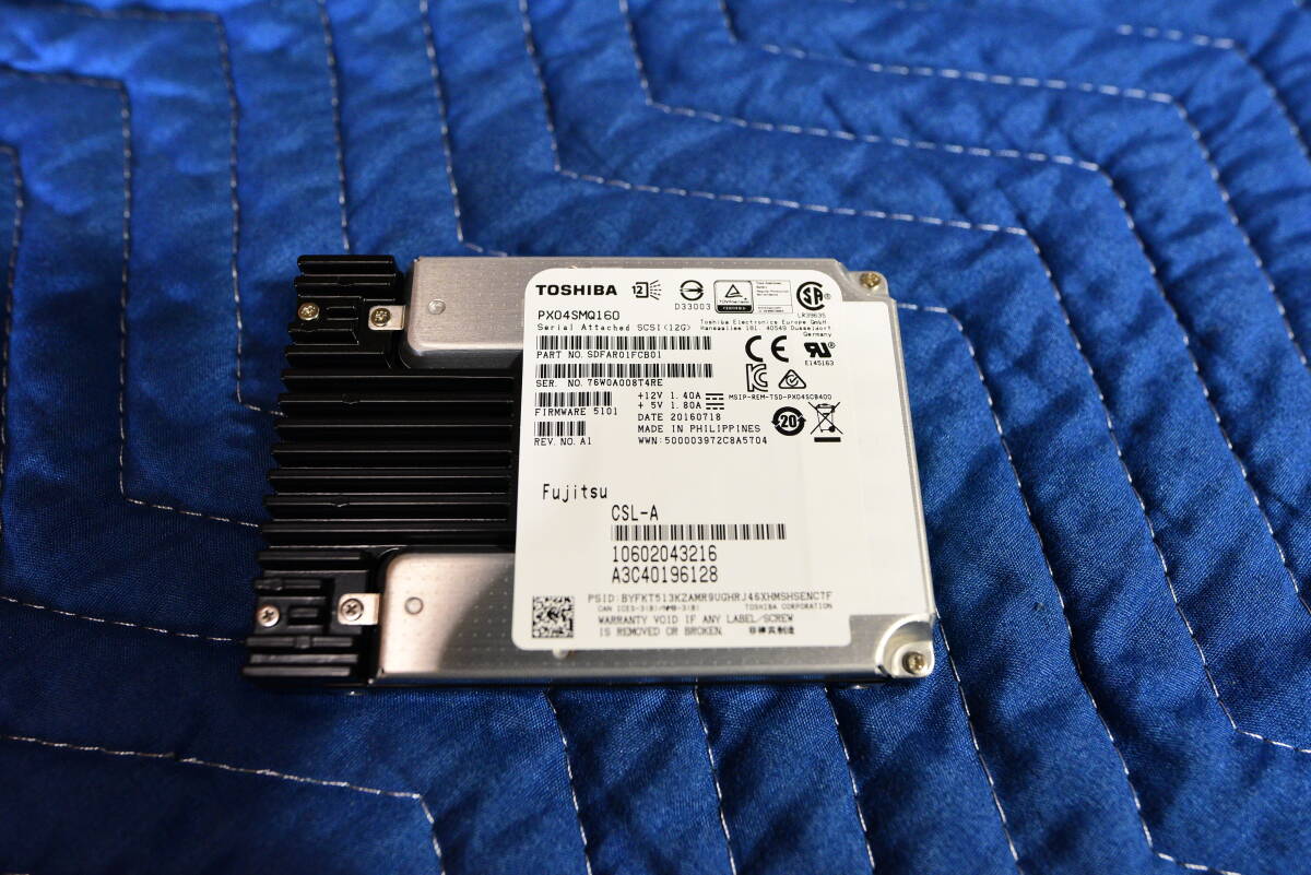 Toshiba 東芝 エンタープライズ SAS 3.0 SSD 1.6TB 12Gb/s 15nm or 19nm eMLC DWPD 10 PX04SMQ160拍卖