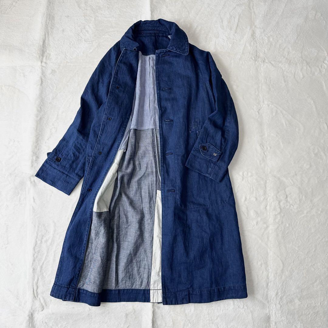 現行タグ 45R 45rpm デニム インディゴ ブルー コート ロング丈 ブルゾン 1拍卖