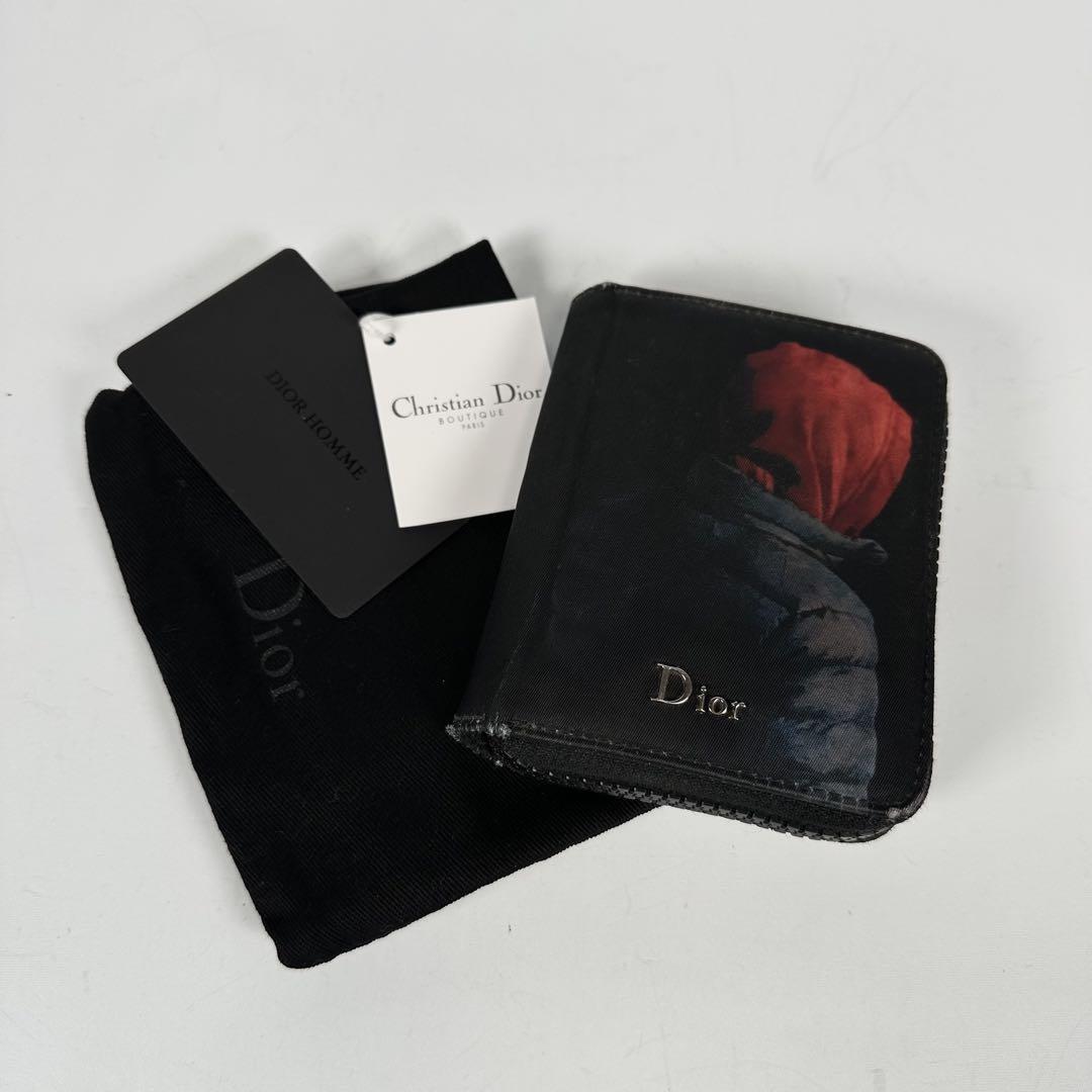 DIOR HOMME ディオール・オム フランソワ・バードプリント コンパクトウォレット ミニ財布 二つ折り財布 ラウンドジップ アーカイブ拍卖